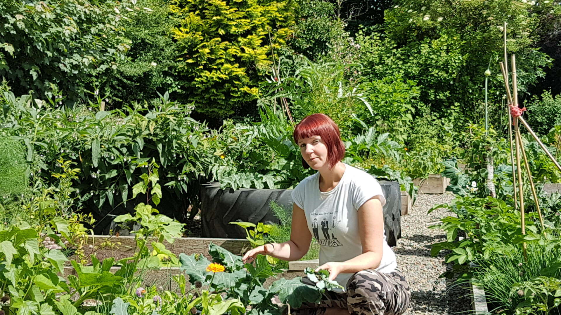 Kim Stoddart pictured in her garden