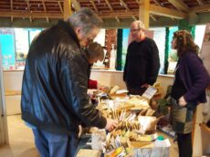 People at a seed swap stall
