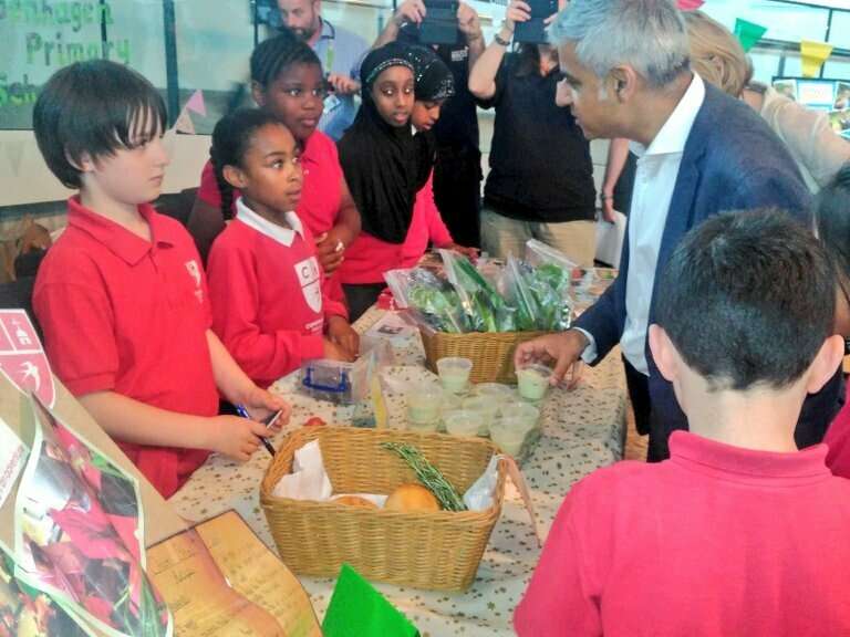 Mayor of London Sadiq Khan meeting with school children