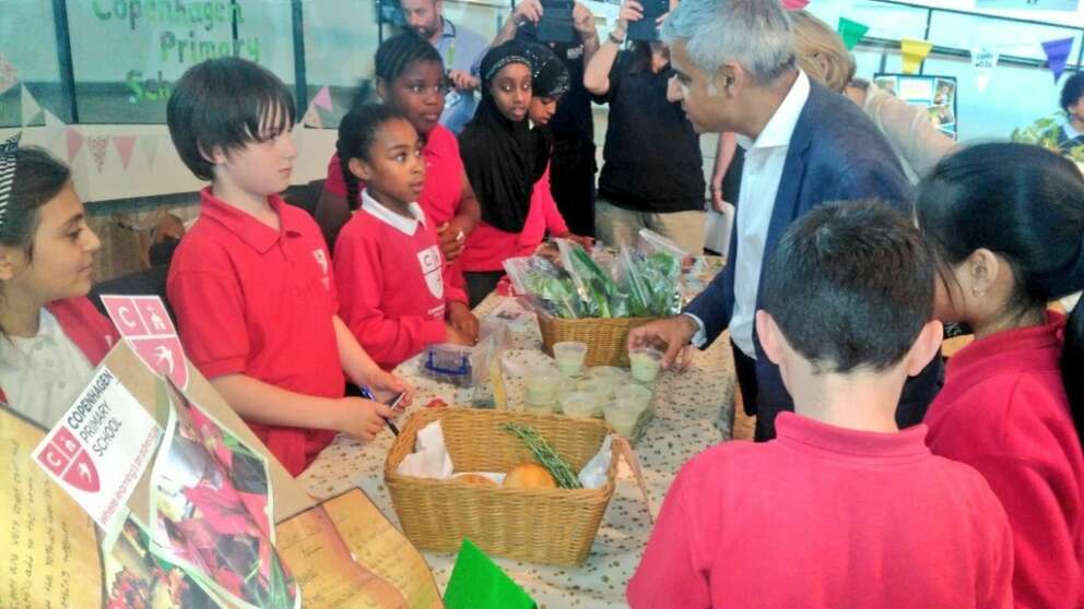Mayor of London Sadiq Khan meeting with school children